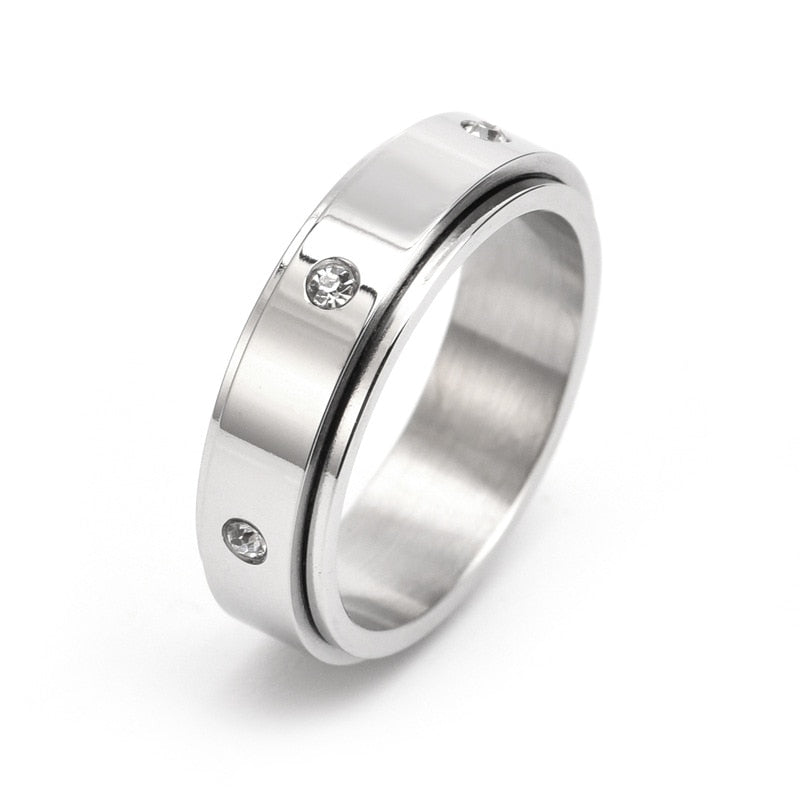 Simple Crystal Spinner Ring