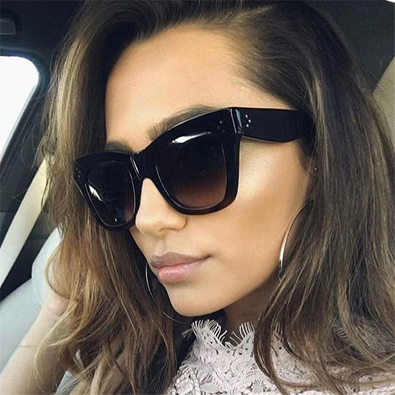 Luxury Rectangle Cat Eye Sunglasses