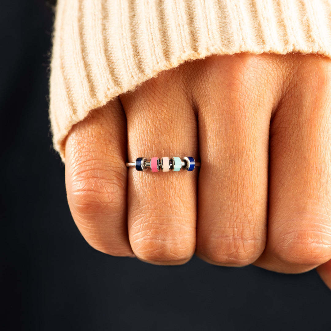 Enamel Beaded Anxiety Ring