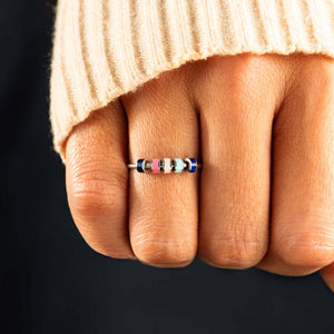 Enamel Beaded Anxiety Ring