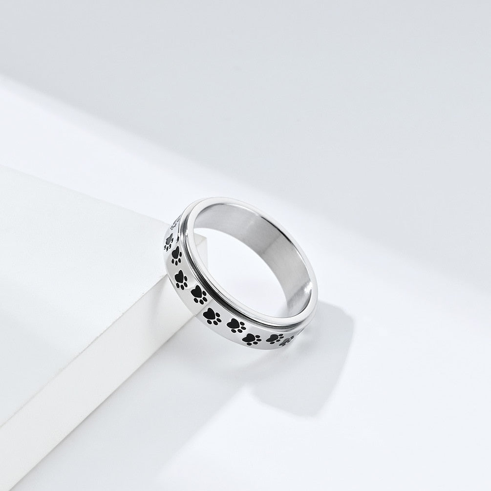 Paw Print Fidget Ring