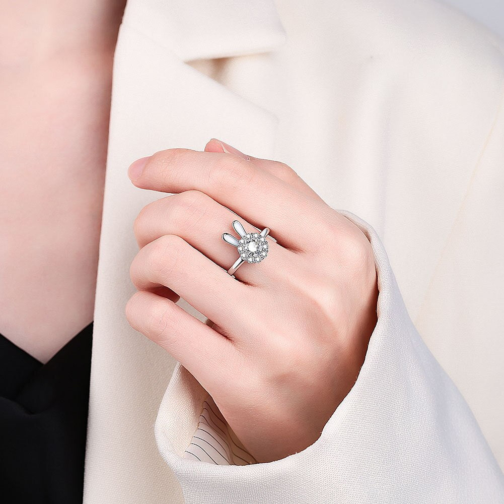 Crystal Bunny Fidget Ring