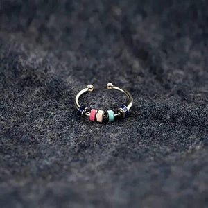 Enamel Beaded Anxiety Ring