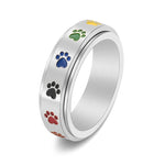Load image into Gallery viewer, Rainbow Paw Print Fidget Ring

