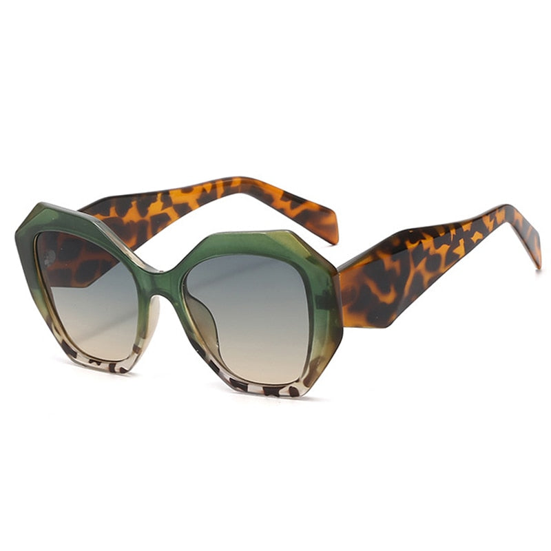 Oversized Polygon Cat Eye Sunglasses