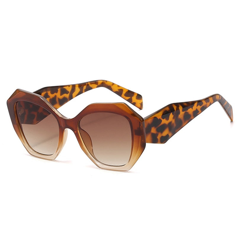 Oversized Polygon Cat Eye Sunglasses