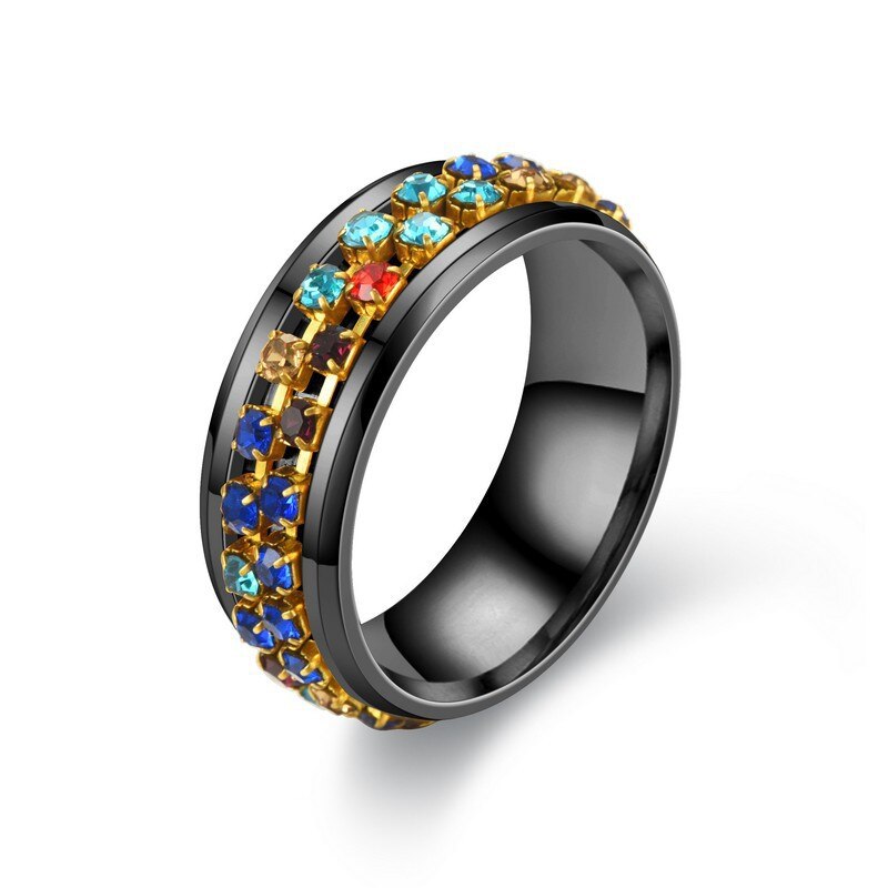 Colorful Crystal Fidget Ring