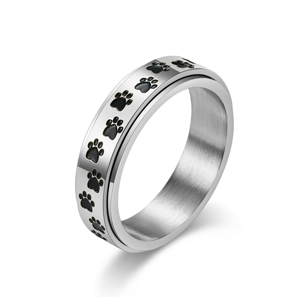 Paw Print Fidget Ring