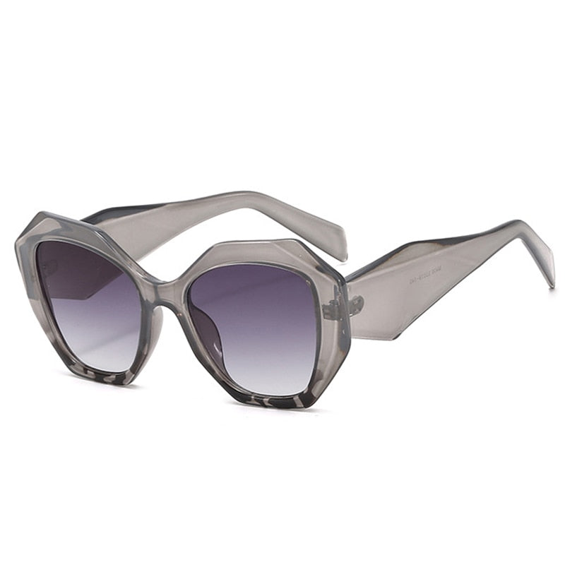 Oversized Polygon Cat Eye Sunglasses