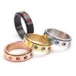 Load image into Gallery viewer, Rainbow Paw Print Fidget Ring
