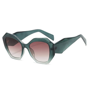 Oversized Polygon Cat Eye Sunglasses