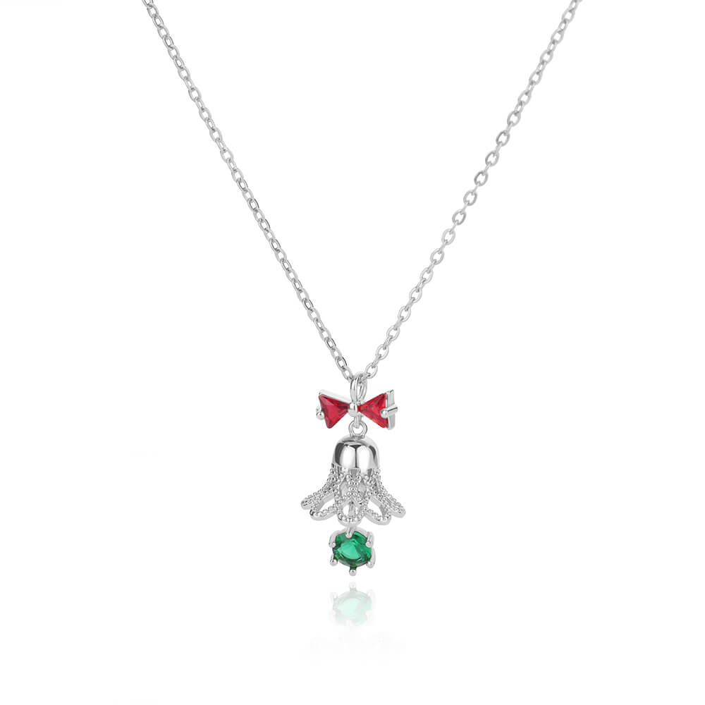 Crystal Christmas Bell Pendant Necklace