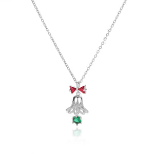 Crystal Christmas Bell Pendant Necklace