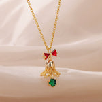 Load image into Gallery viewer, Crystal Christmas Bell Pendant Necklace
