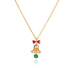 Load image into Gallery viewer, Crystal Christmas Bell Pendant Necklace
