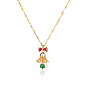 Crystal Christmas Bell Pendant Necklace