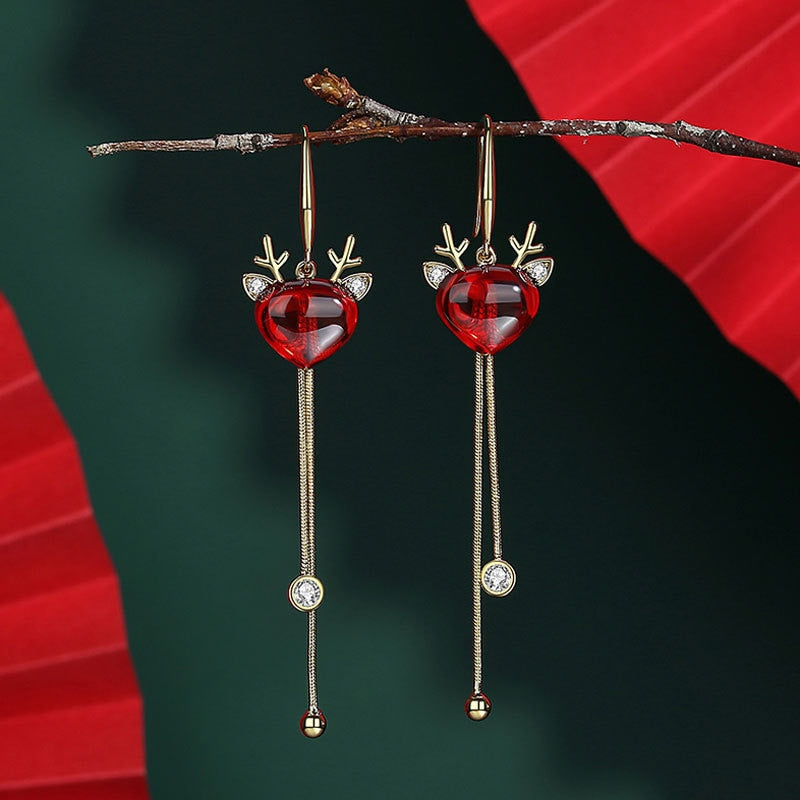 Love Reindeer Drop Earrings