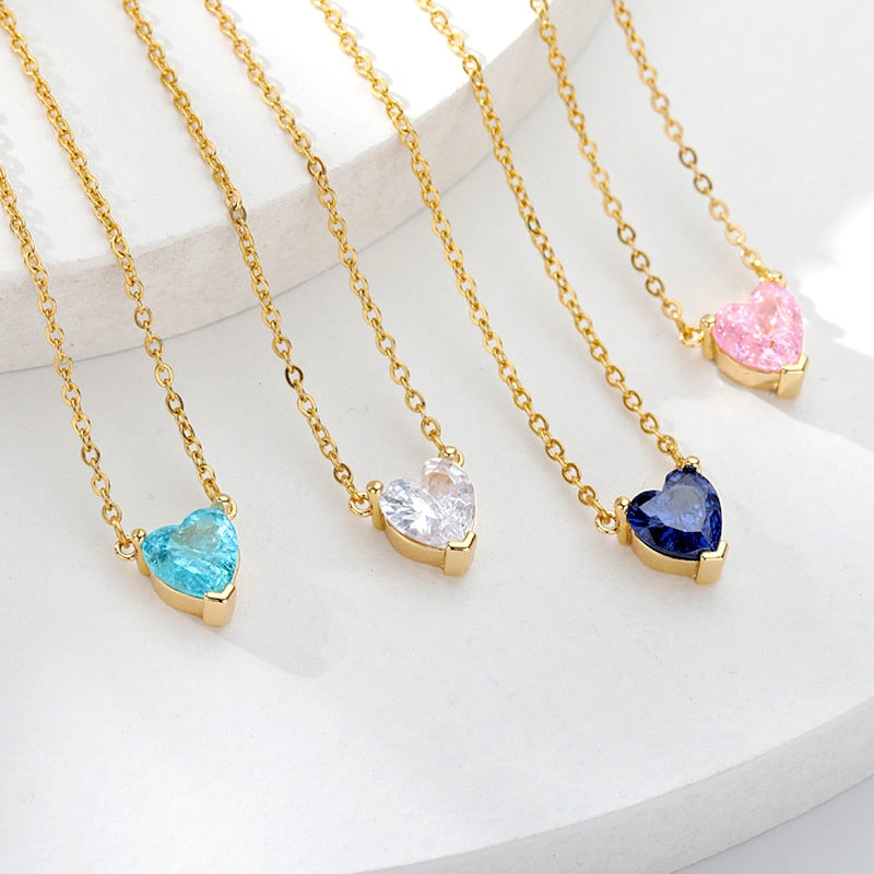 Crystal Heart Pendant Necklace