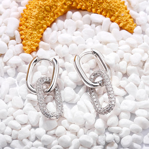 Colorful Crystal Chain Link Earrings