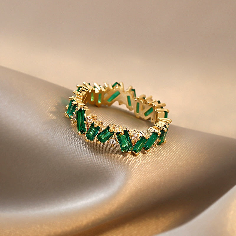 Luxury Green Baguette Ring