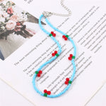 Load image into Gallery viewer, Cherry Beaded Choker Necklace
