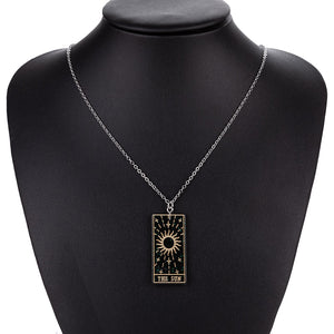 Multicolor Sun Tarot Resin Necklace