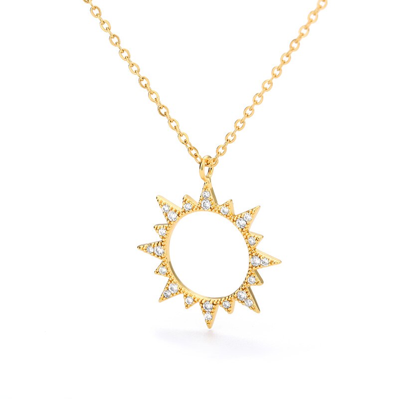 Crystal Sun Pendant Necklace