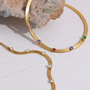 Rainbow Crystal Collar Necklace