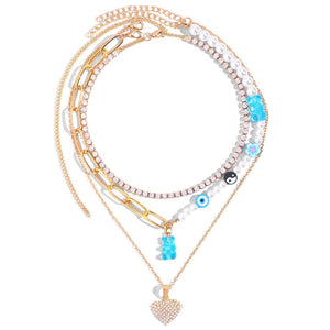 Multilayer Smiley Choker Necklace