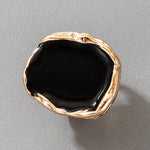 Load image into Gallery viewer, Boho Black Stone Gold Ring
