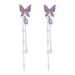 Load image into Gallery viewer, Shiny Butterfly Drop Earrings
