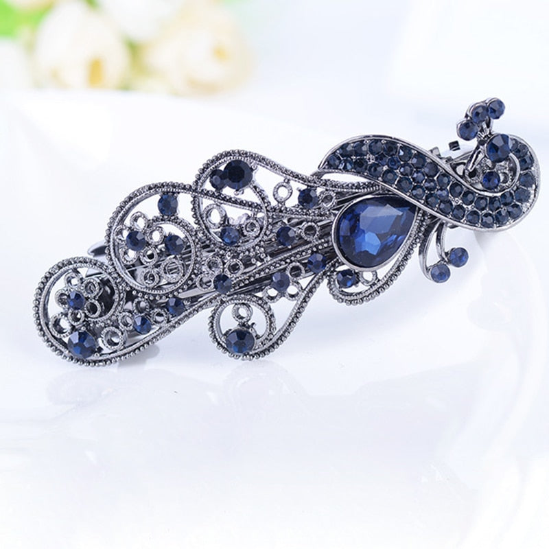 Elegant Sapphire Crystal Barrette