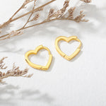 Load image into Gallery viewer, Heart Hoop Earrings
