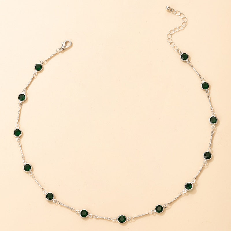 Emerald Crystal Chain Choker