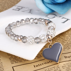 Crystal Heart Beaded Bracelet