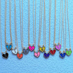 Load image into Gallery viewer, Enamel Heart Initial Necklace
