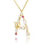 Load image into Gallery viewer, Crystal Butterfly Initial Letter Necklace
