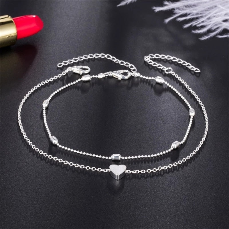 Simple Heart Anklet