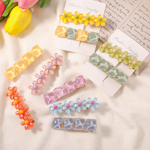 Candy Color Floral Hair Grip Set