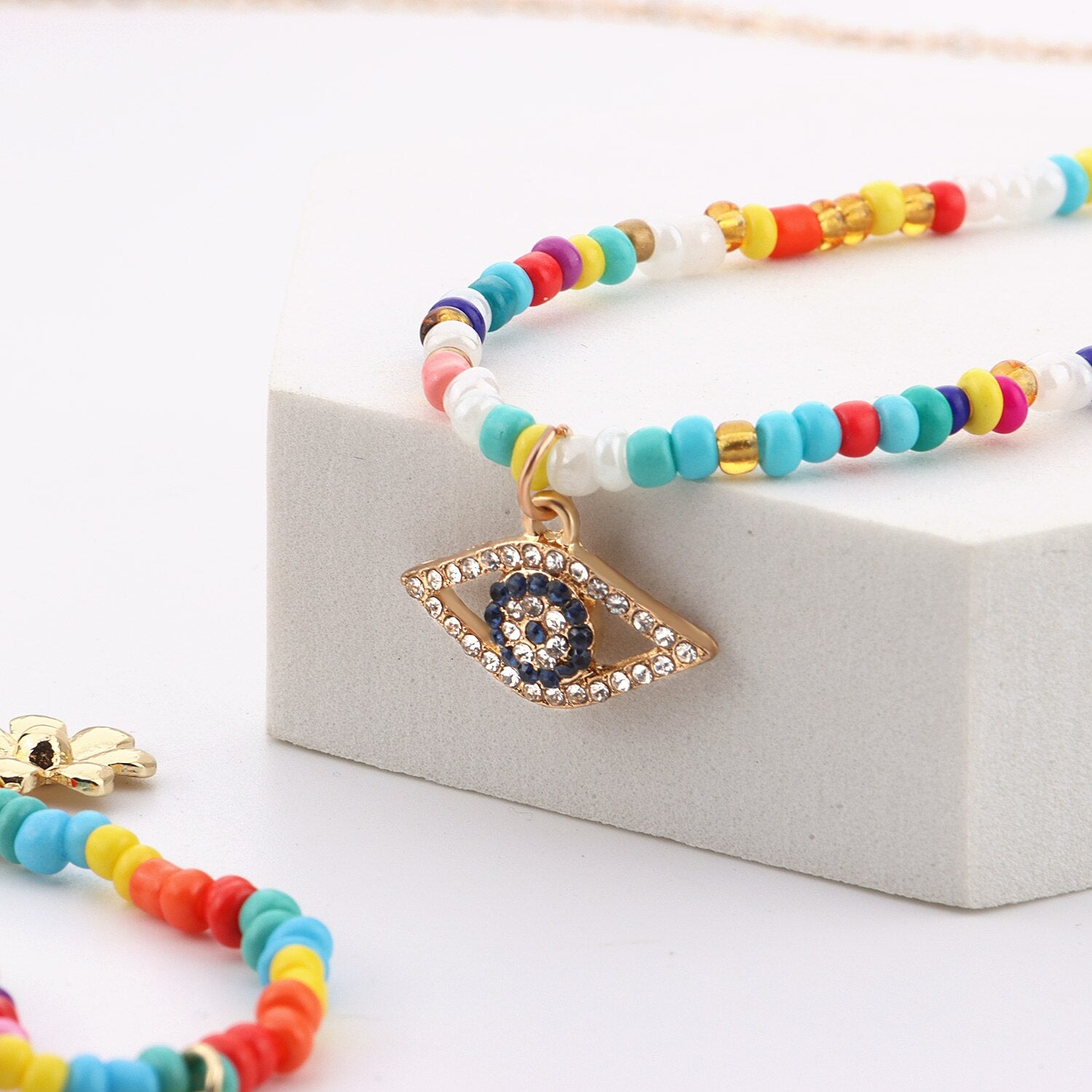 Colorful Beaded Charm Waist Chain