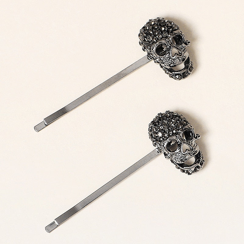 Crystal Skull Hair Pins