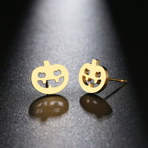 Jack O' Lantern Dainty Stud Earrings