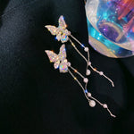 Load image into Gallery viewer, Shiny Butterfly Drop Earrings
