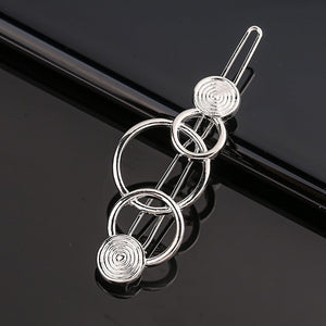 Silver Metal Geometric Hairpin