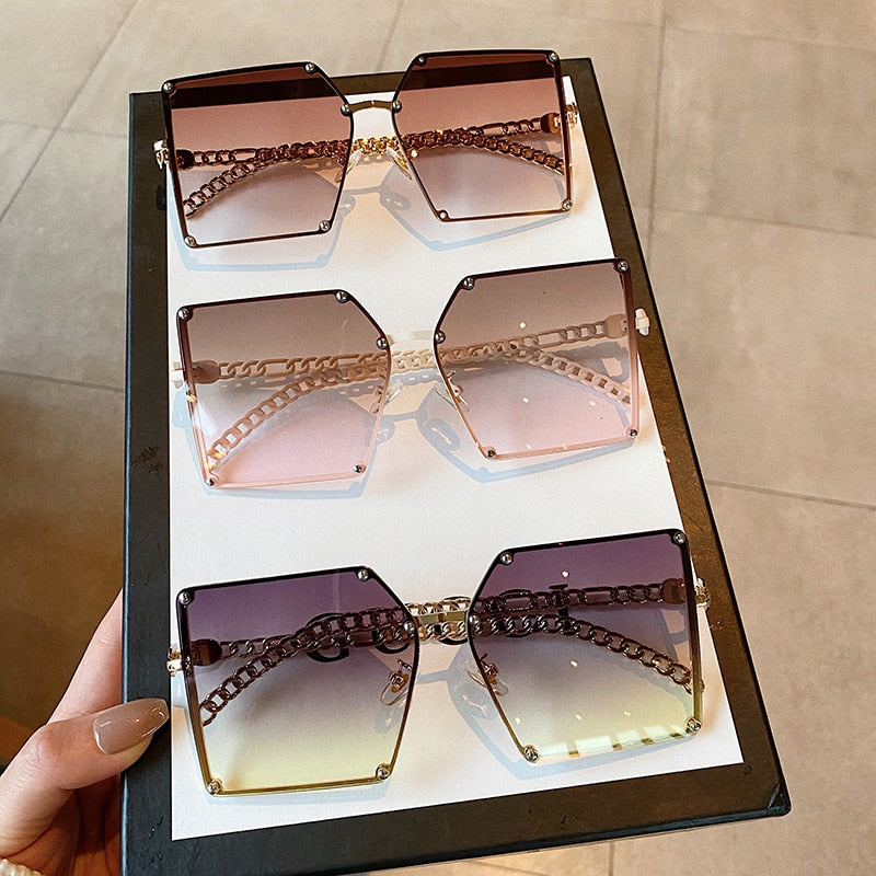 Vintage Oversize Chain Sunglasses
