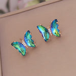 Load image into Gallery viewer, Rainbow Crystal Butterfly Stud Earrings
