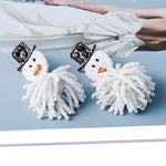 Load image into Gallery viewer, Crystal &amp; Beaded Snowman Earrings
