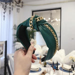 Load image into Gallery viewer, Knotted Chain Faux Leather Headband
