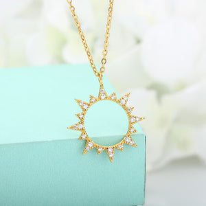 Crystal Sun Pendant Necklace