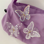 Load image into Gallery viewer, Transparent Beaded Butterfly Hair Claws
